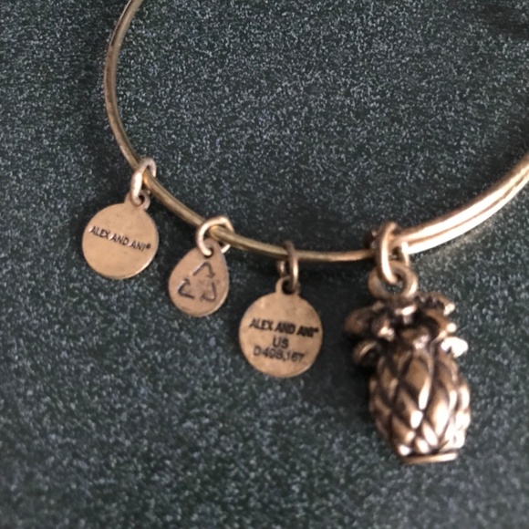 Alex and Ani Expandable Wire Bracelet Pineapple Charm - Picture 3 of 13